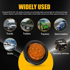 Set of 5 2" Round Amber 9 LED Light for Trailer Side Marker & Clearance