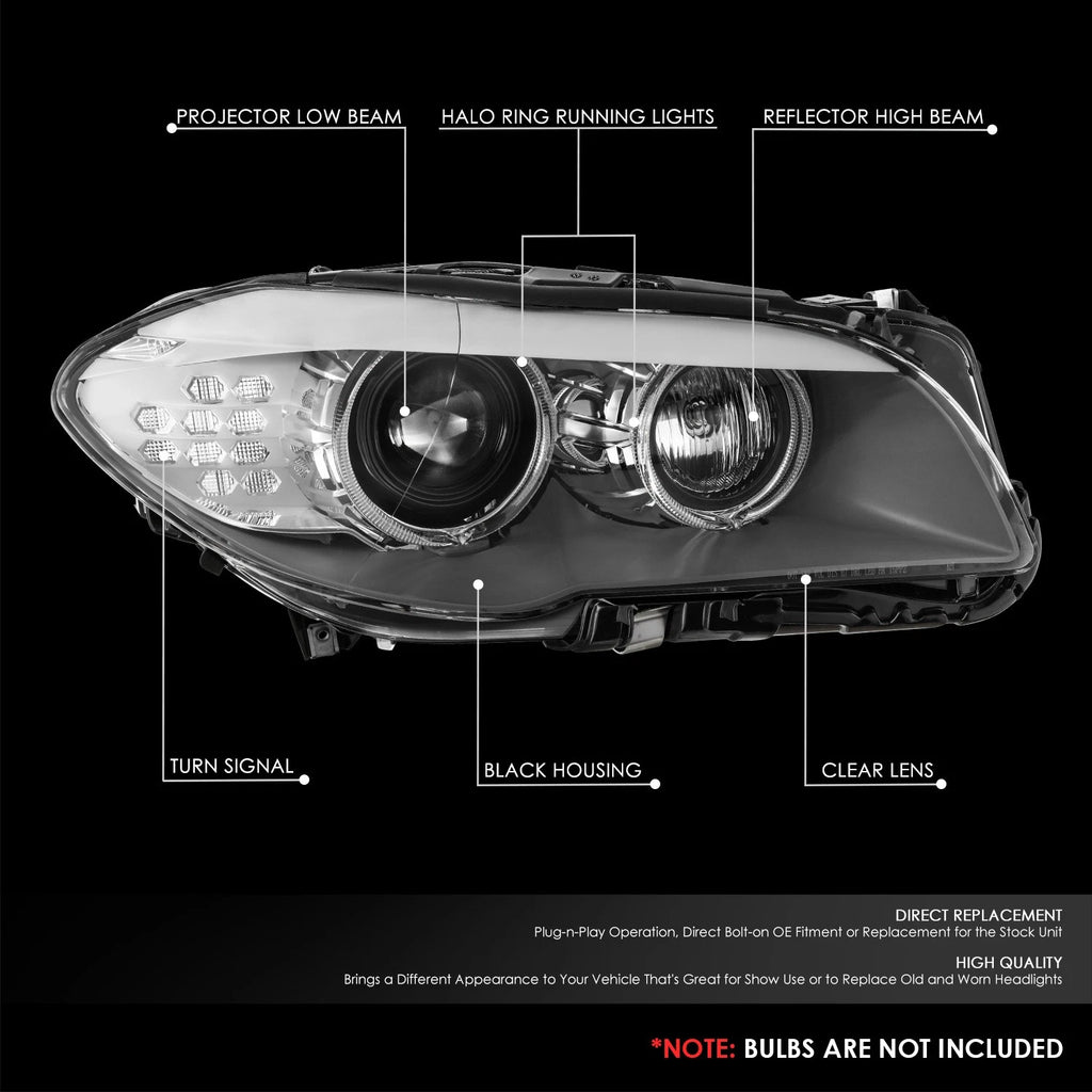 Passenger Right Projector Headlight for BMW 528i 535i 550i M5 (2011–2013)