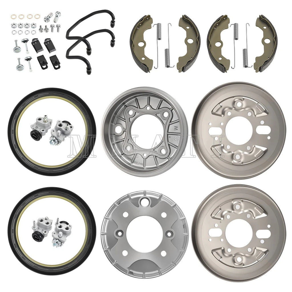 Front Brake Drum Plate Wheel Cylinder Set for Honda Rubicon 500 TRX500 (2001–2004)