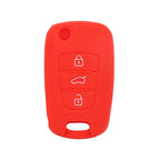 Red Silicone 3 x Button Car Remote Key Cover for Hyundai I30 (2010-2016)