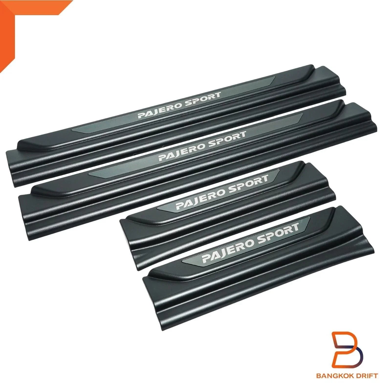 Matte Black Door Sill Scuff Plates for Mitsubishi Pajero Sport (2015-2024)