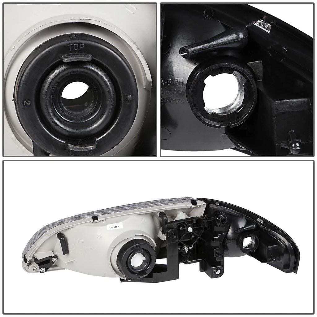 Set of 4 Smoked Headlights & Amber Corner Signal Lamps for Mazda 626 (1998–1999)