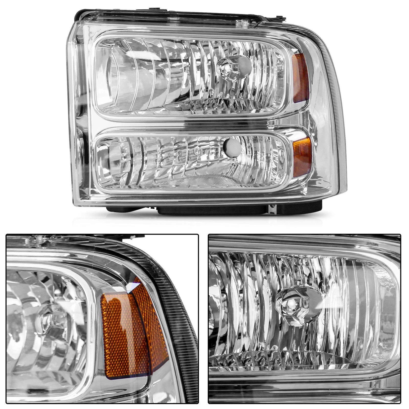Pair Headlights for Ford F250 F350 F450 F550 Super Duty (2005–2007)