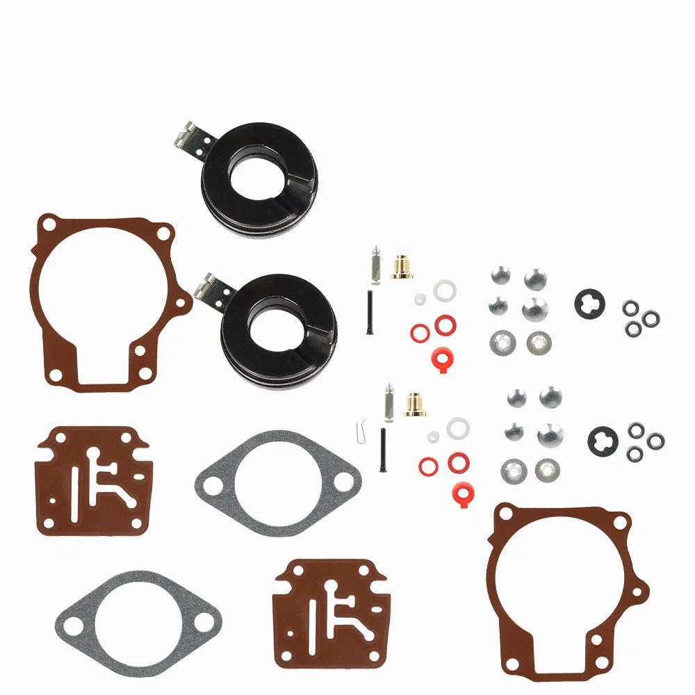 2Pcs Carburetor Rebuild Kit with Float for Johnson Evinrude 50-60 HP
