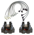 2X Ignition Coils & Spark Plug Wire Set 8mm for Ford Mercury 5.0L V8