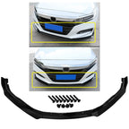 3PC Glossy Black Front Bumper Lip Splitter for Honda Accord (2018–2020)