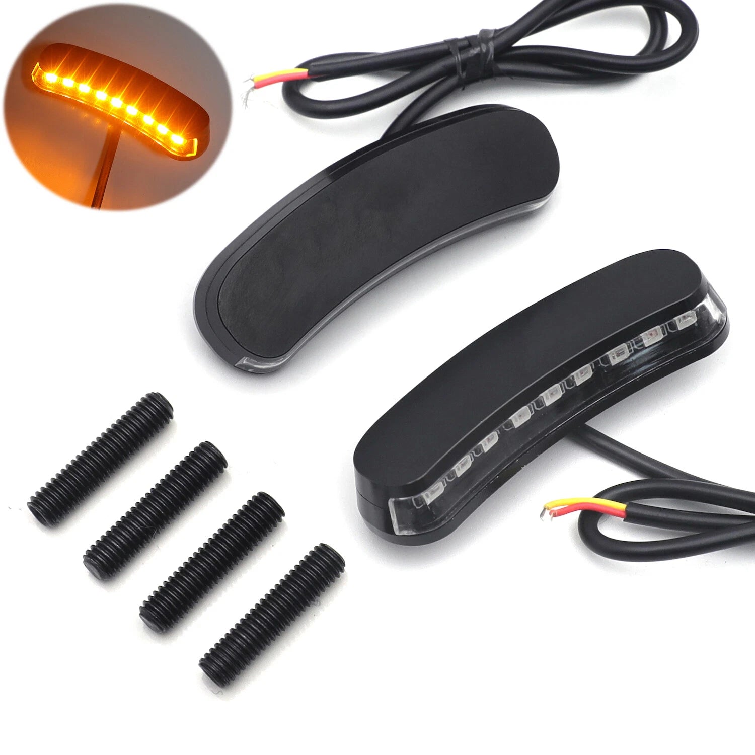 LED Signal Black Mirror Block Off Base Plates for Kawasaki Ninja ZX-10R (2011–2015)