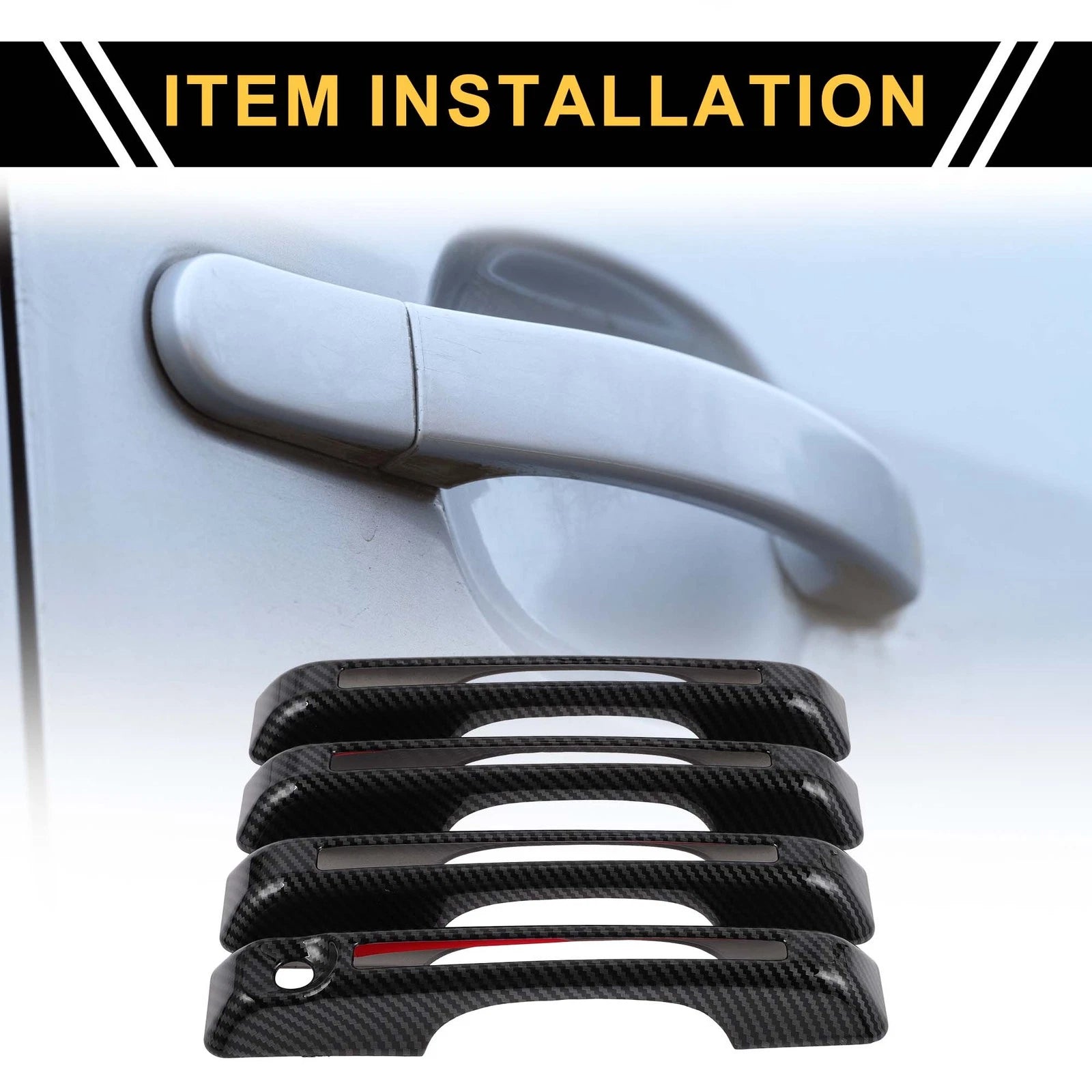 Set of 4 Exterior Door Handle Covers for Ford Maverick (2022–2023) Carbon Fiber