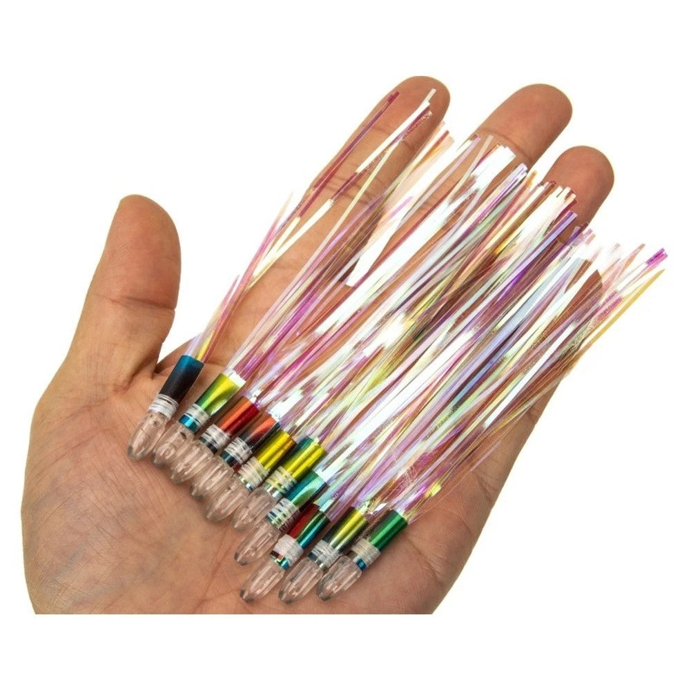 Set of 10 Acrylic Octopus Style Fishing Lures 12cm Macaron Glow Bait