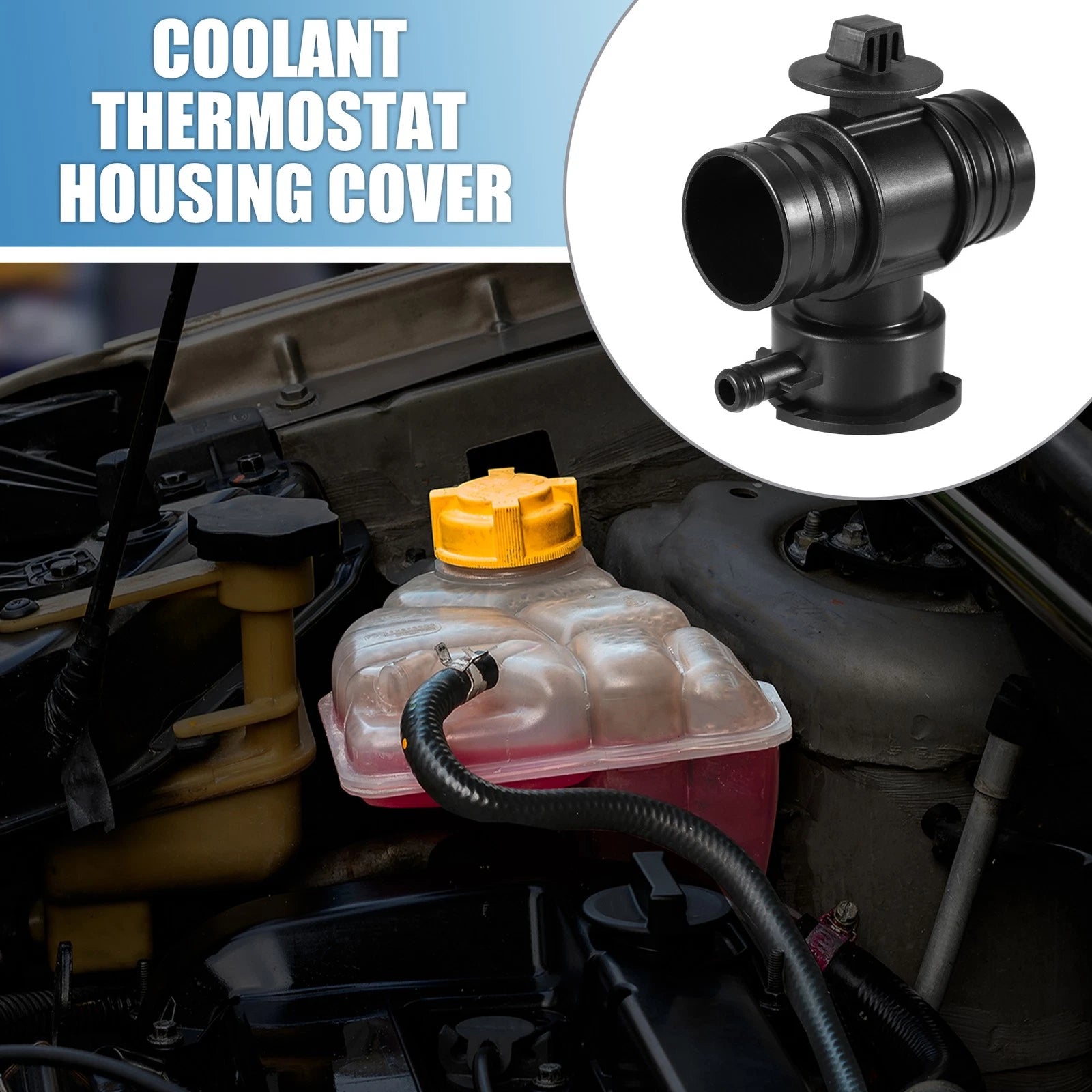 Coolant Thermostat Housing Cover for Dodge Dakota (2004) 285 4.7L Black