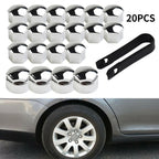 Set of 20 Chrome Nut Cap Wheel Bolts 17mm for Any Car