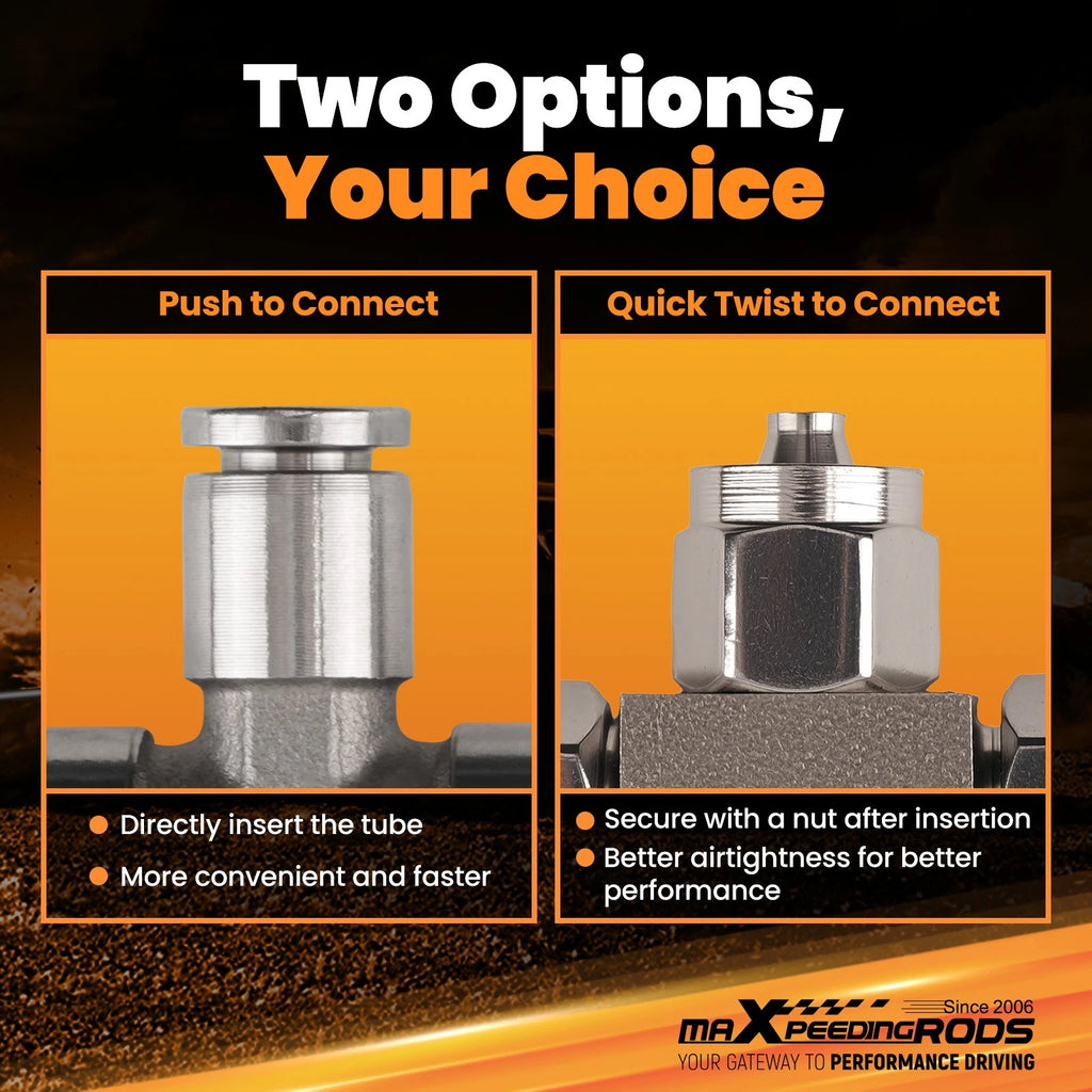 Pair Stainless Steel Pneumatic Air Pipe Quick Fitting Connectors for [Make Model] ([YYYY-YYYY])