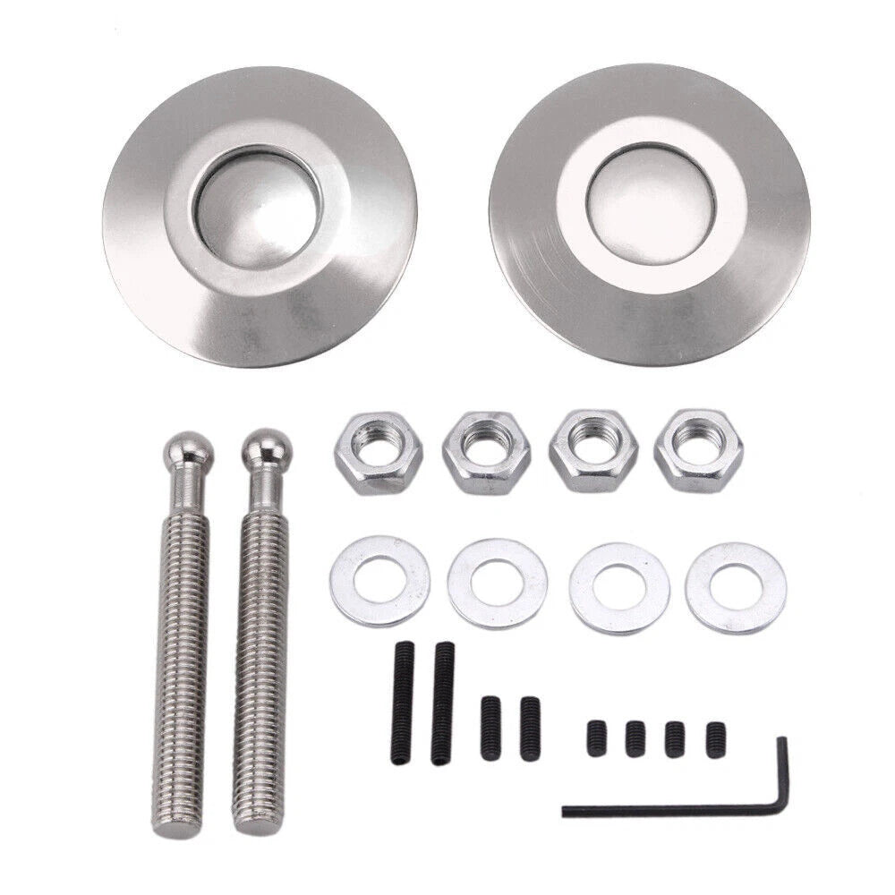 Hood Pins Lock Clip Kit for Universal Applications (Silver)