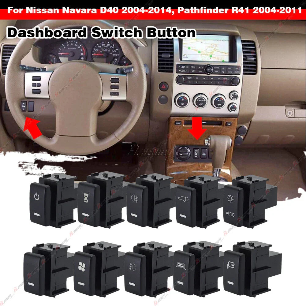 LED Dashboard Control Switch Button for Sentra/370Z (2007–2012, 2008–2021)
