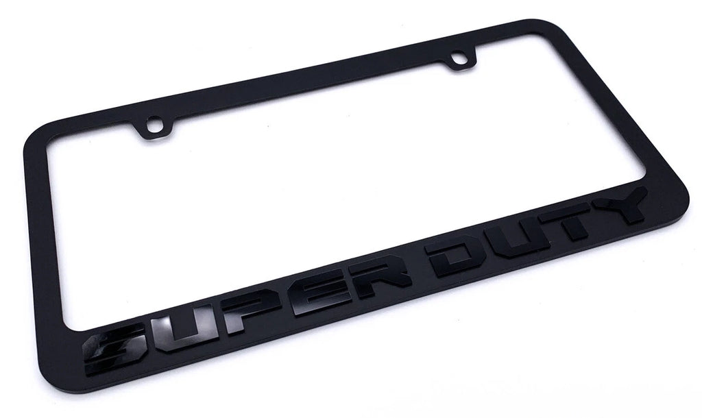 Matte Black License Plate Frame with Emblem for Ford F-250 F-350 (2017–2024)