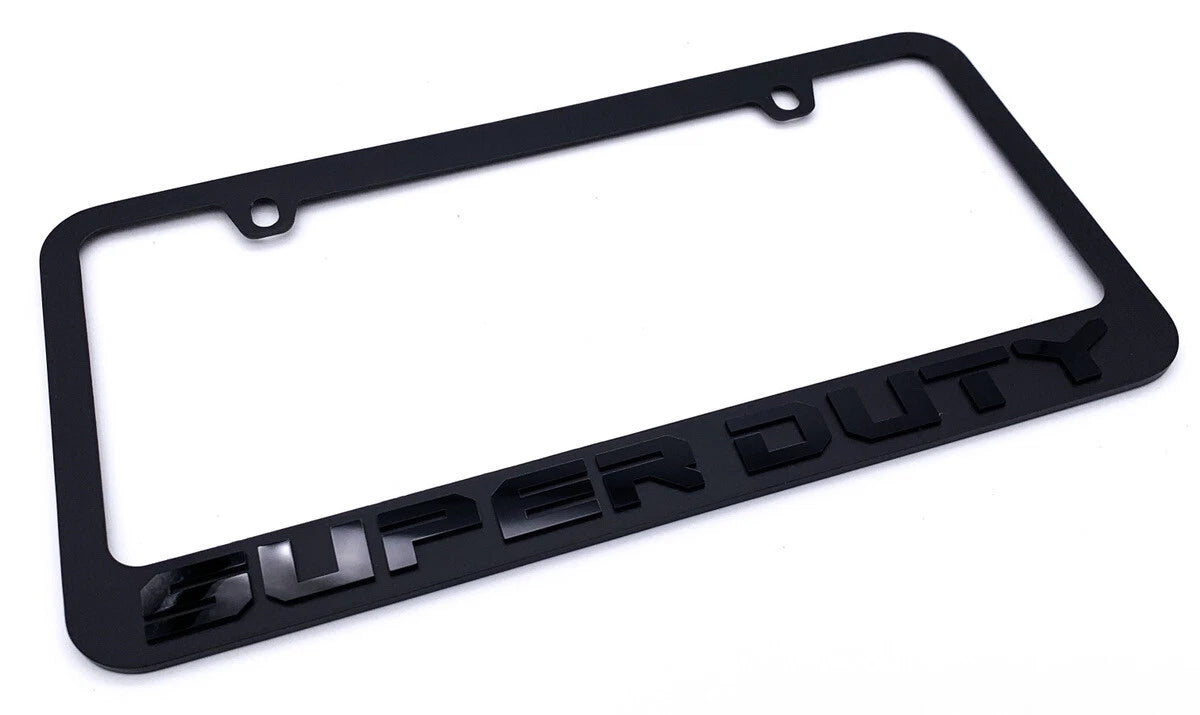 Matte Black License Plate Frame with Emblem for Ford F-250 F-350 (2017–2024)
