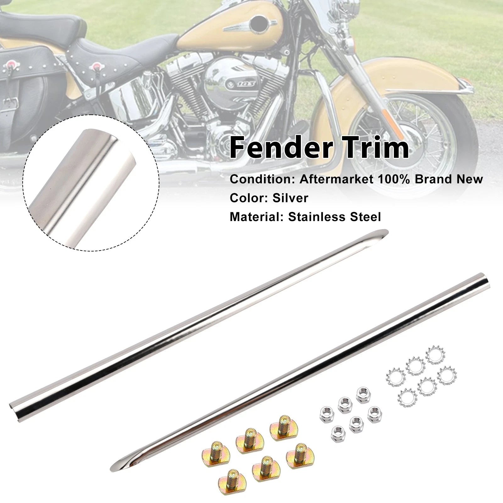 Front Fender Spears Trim for Harley Touring Road King (1982–2023) Softail (1986–2017)
