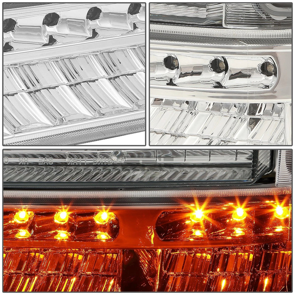 Pair of Chrome/Clear LED Signal Headlights for Ford Super Duty (1999–2004)
