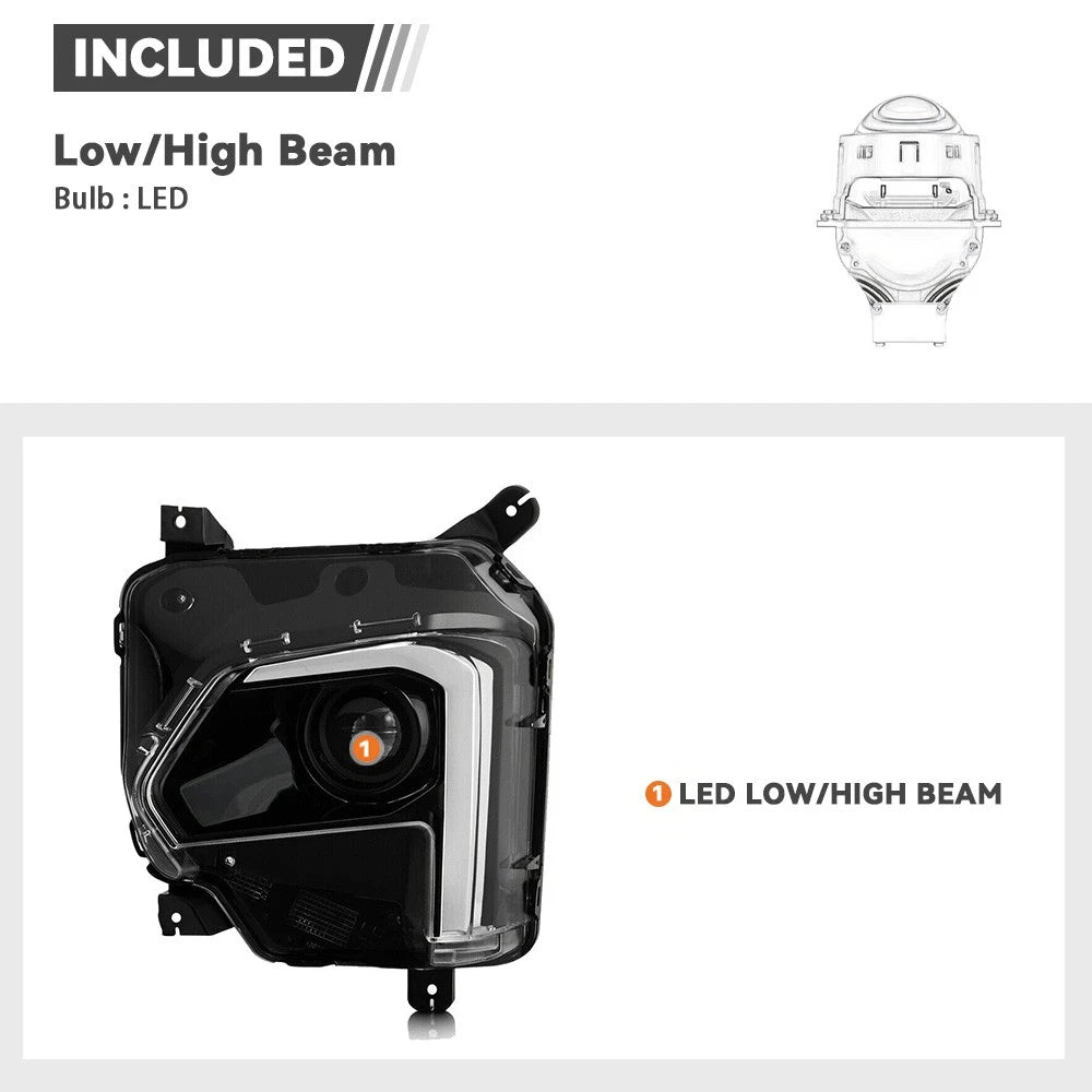 LED Headlight for Chevy Traverse (2022–2024) w/o LED DRL, Projector, Driver