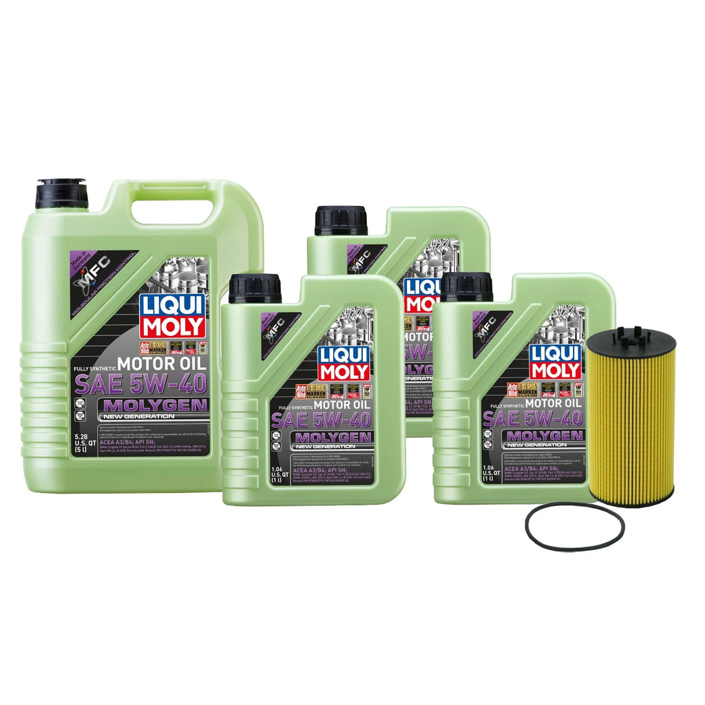 Oil Change Kit 5W-40 for Audi A8 Quattro 4.2L (2000–2002) - 8L Liqui Moly Molygen, Wix