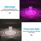 Crystal Table Lamp for USB 3/16 Color LED
