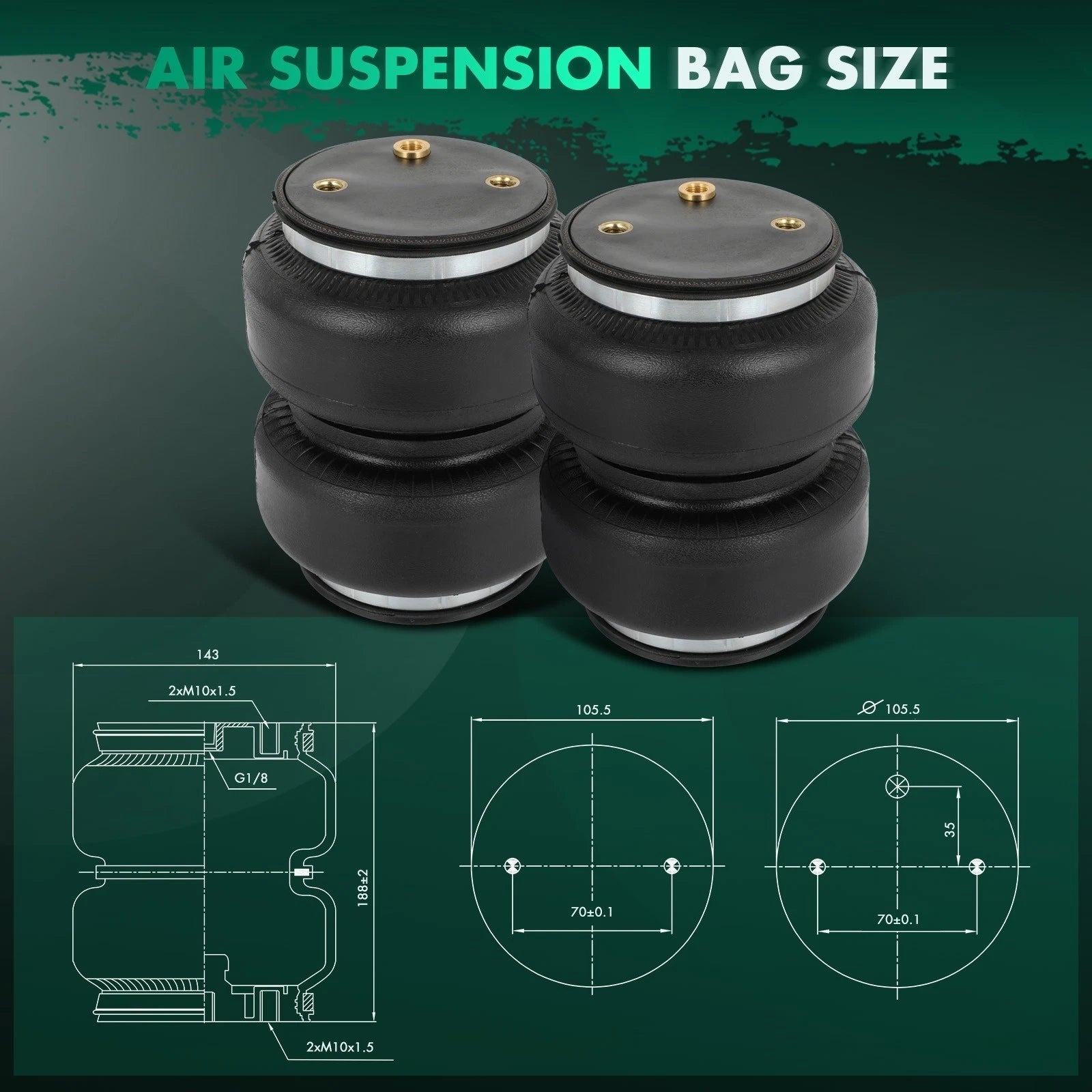 Rear Air Helper Spring Leveling Kit for Dodge Ram 1500 Classic (2009–2023)