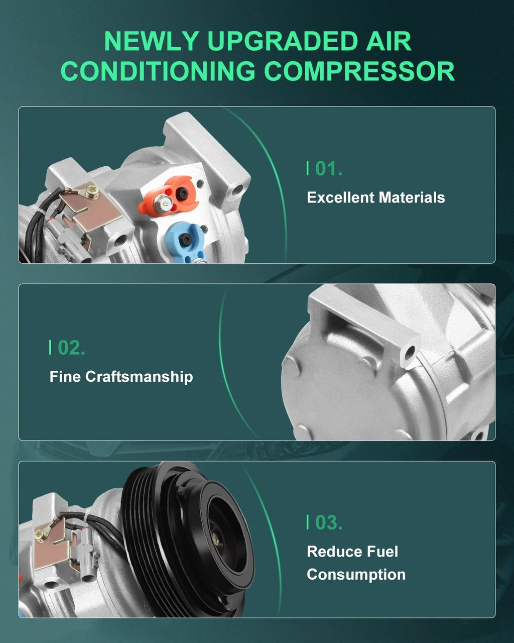 A/C Compressor with Clutch for Toyota Sienna (2004–2006) 3.3L 3.5L