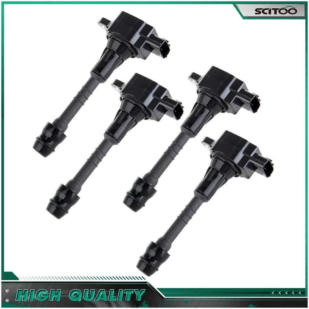 Set of 4 Ignition Coils for Nissan Sentra Sedan (2002–2006) Almera (2001–2005) 1.8L