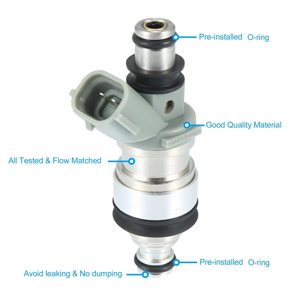 6X Fuel Injector Nozzle 23250-62030 for Toyota Tacoma, Lexus ES300, Camry 