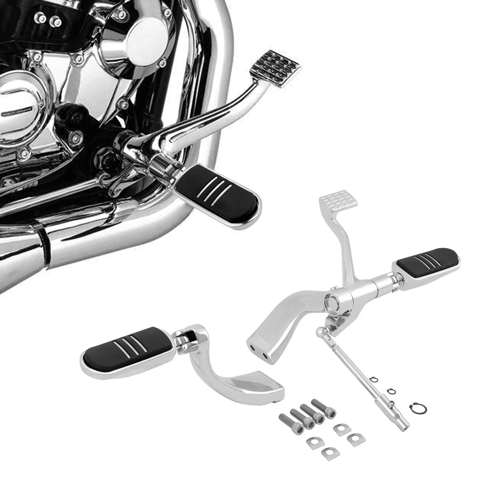 Mid Controls Kit Foot Pegs for Harley Sportster Iron 883 1200 48 72 (2014–2022) Chrome
