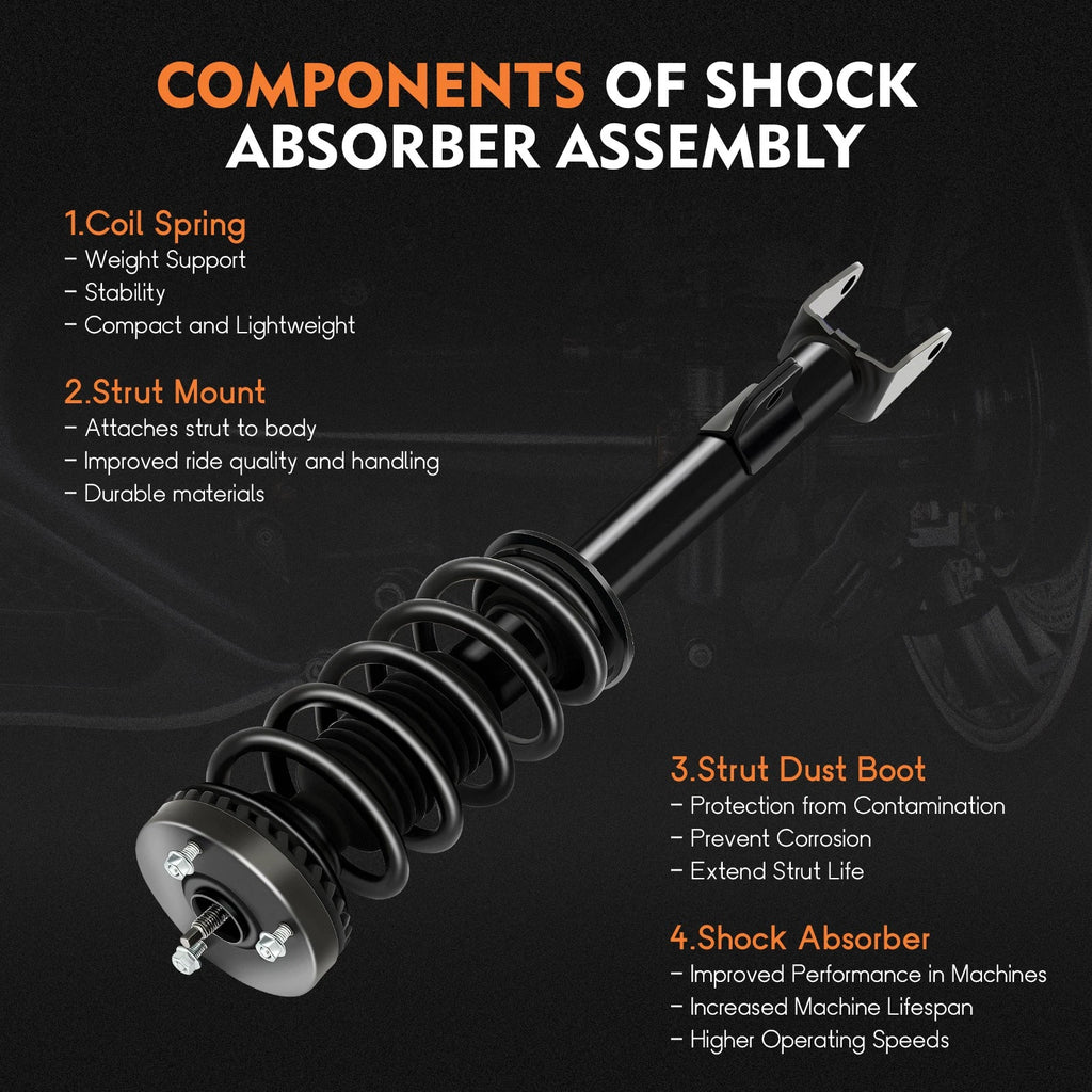 Complete Struts Spring Mounts & Shock Front Pair for Chrysler 300 (2011–2020) RWD