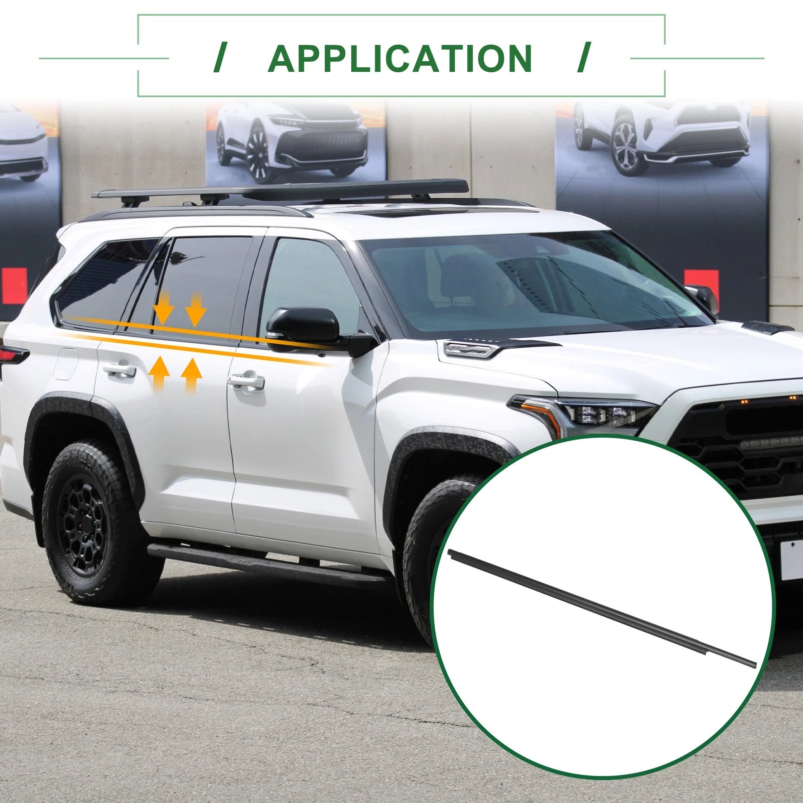Front Right Weatherstrip Window Seal No. 681600C020 for Toyota Sequoia (2008–2022)