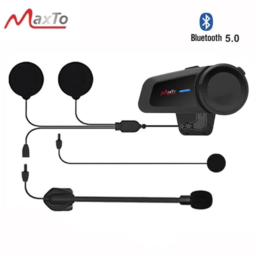 1000M Motorcycle Interphone Helmet for 6 Riders Talking FM Radio