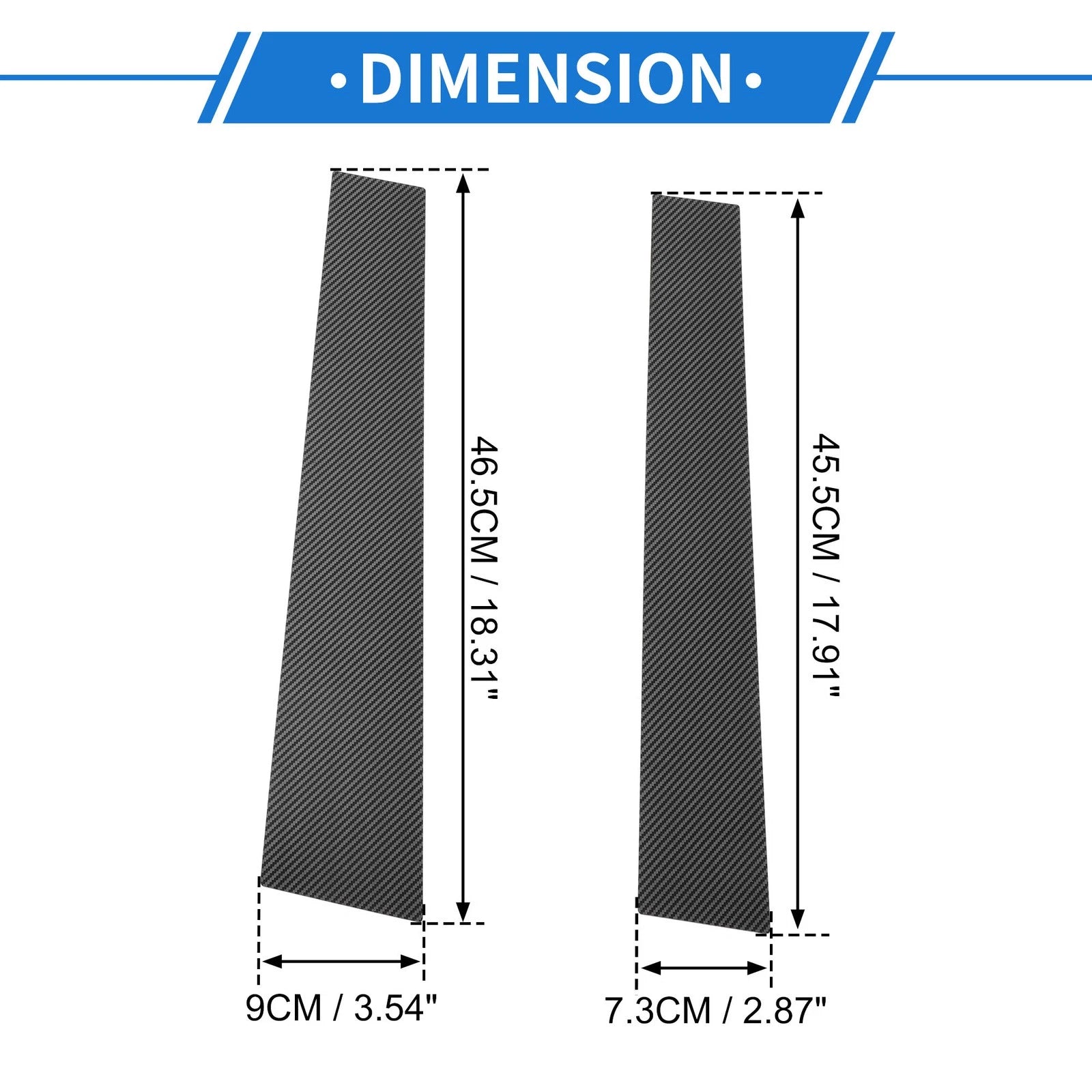 Set of 4 Door Pillar Window Trim for Mitsubishi L200  Carbon Fiber
