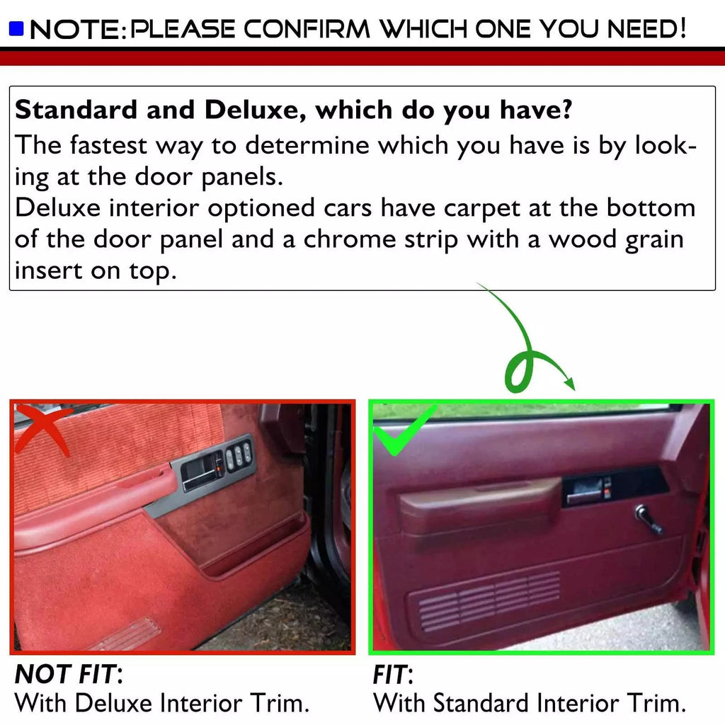 Front Inner Door Armrest Red for Chevrolet GMC (1988-1994)