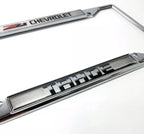 Chrome Metal License Plate Frame with Emblem for Chevy Tahoe Z71 (2015–2025)