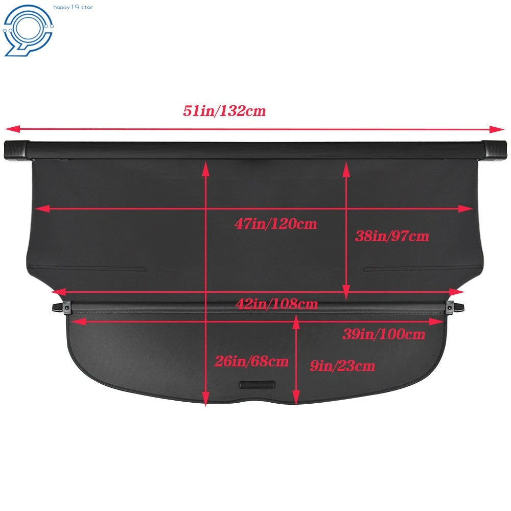Retractable Black Rear Cargo Cover for Honda CR-V (2017-2019)
