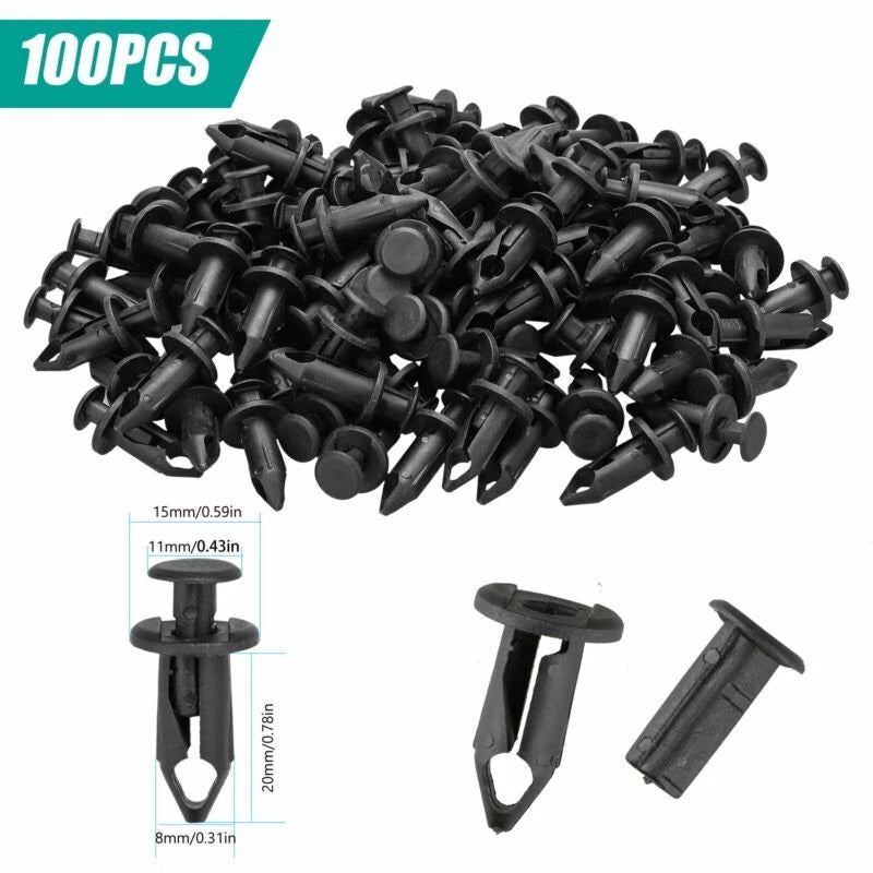 100X Push Fender Clips for ATV (Fit 90653-HC4-900)
