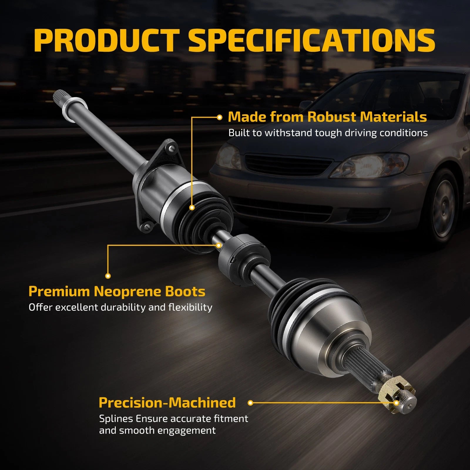 Set of 2 CV Axle Shaft Assembly for Nissan Maxima 3.5L (2009–2014)