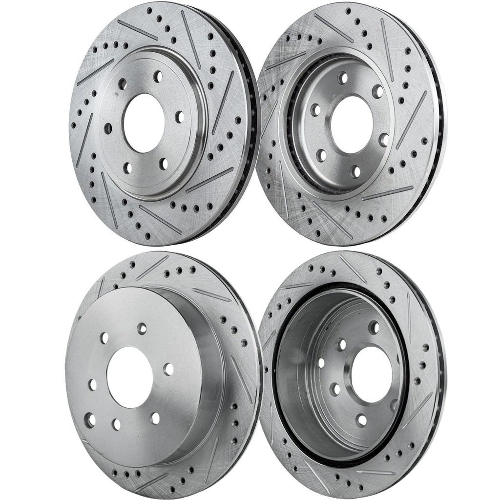 Front & Rear Brake Disc Rotors for Nissan Frontier, Suzuki Equator (2009–2012)