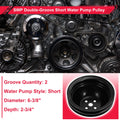 2 SWP Double-Groove Short Water Pump Pulley for Chevy Big Block (396–454)