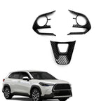 3pcs Carbon Fiber Steering Wheel Trim Cover for Toyota Corolla (2019–2024)