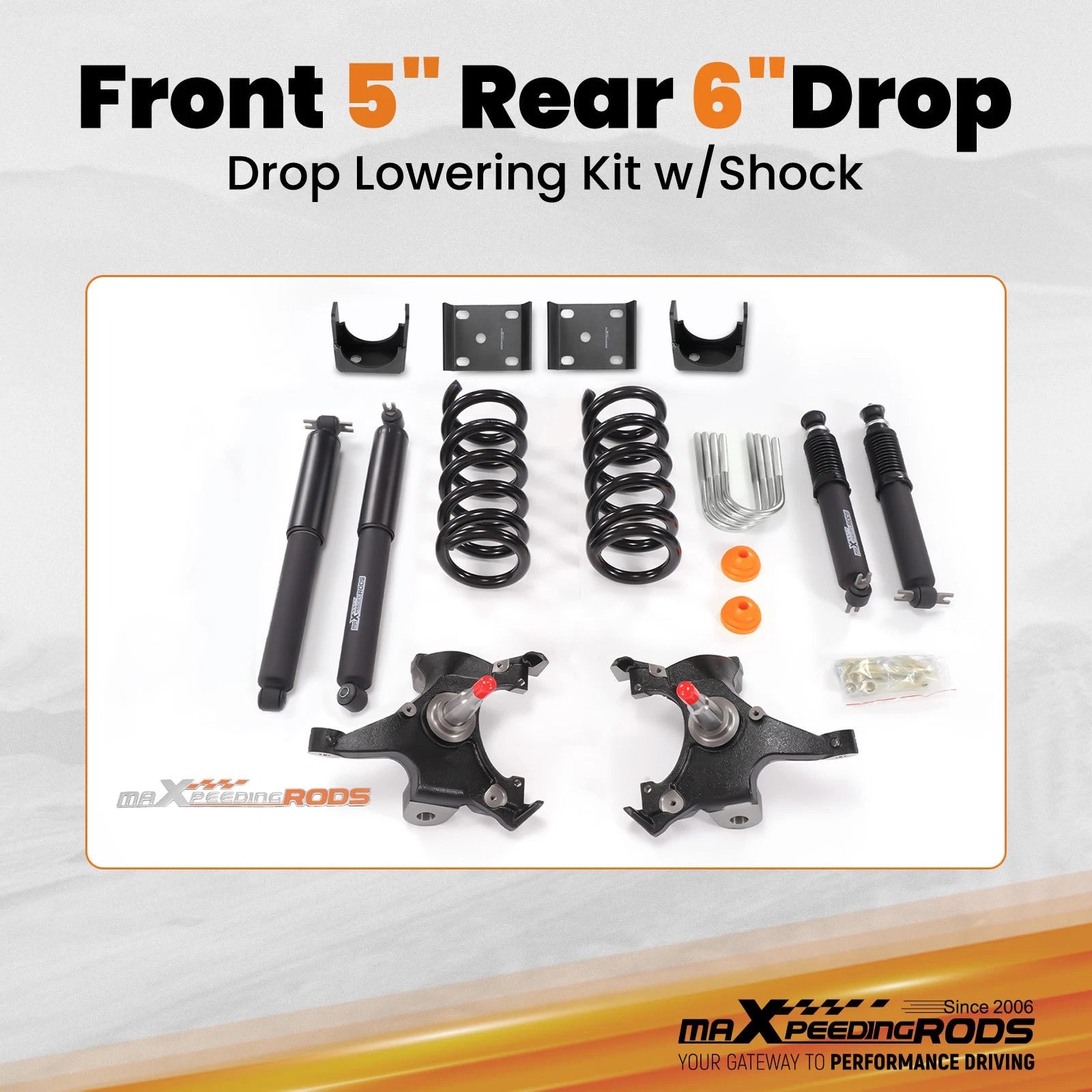 Suspension Drop Kit with Shocks for Silverado Sierra C1500 V8 (1988–1998)
