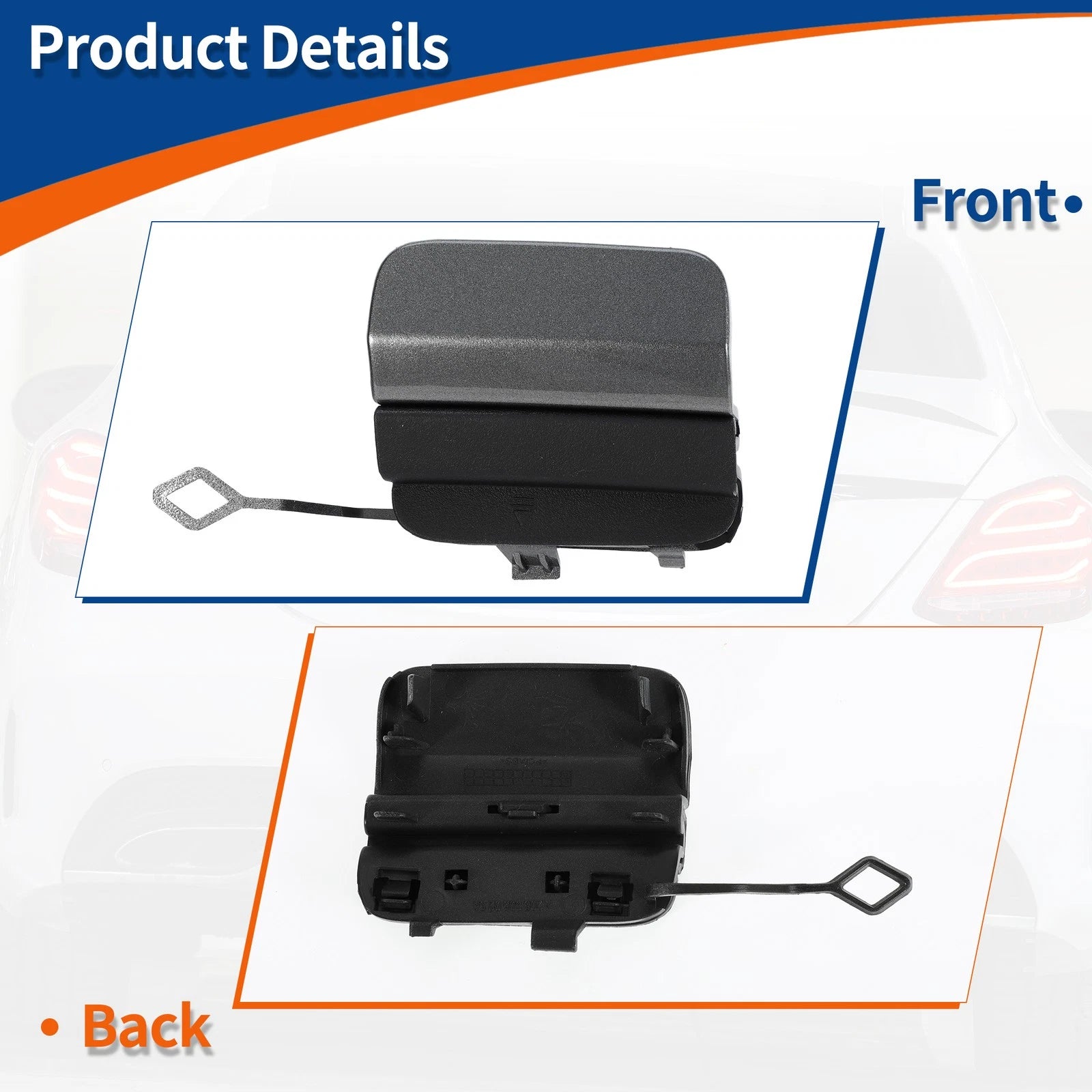 Rear Car Bumper Tow Hook Cover for Mercedes-Benz C-Class (2015–2021) No.A2058853303 Grey