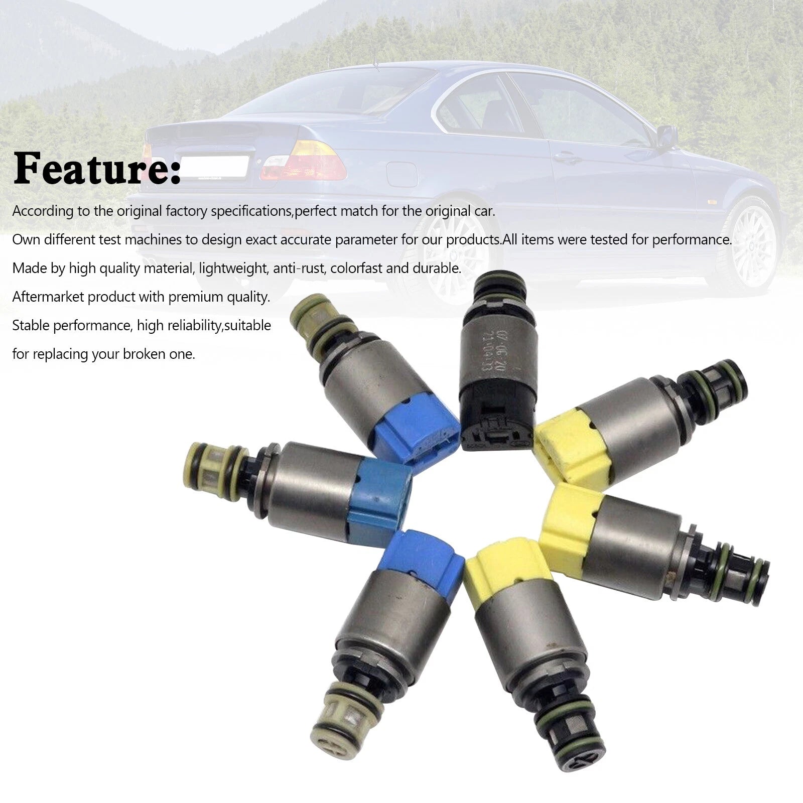 7PCS Automatic Transmission Solenoid Kit 1068298044 for BMW Land Rover Jaguar