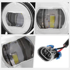 LED Chrome Housing Front Bumper Projector Fog Light Lamp for Kenworth T680 (2011–2024)