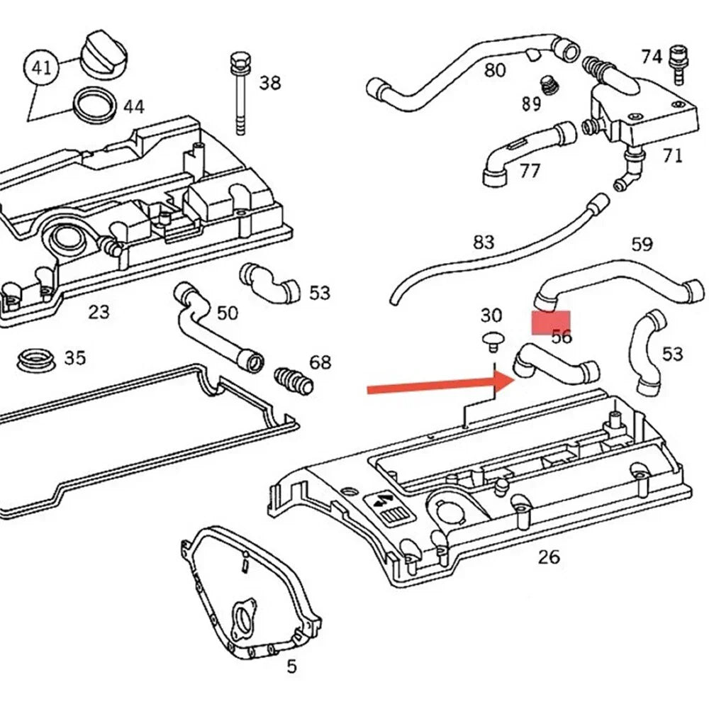 Crankcase Breather Hose for 97-98 Benz C230 (1997-1998)