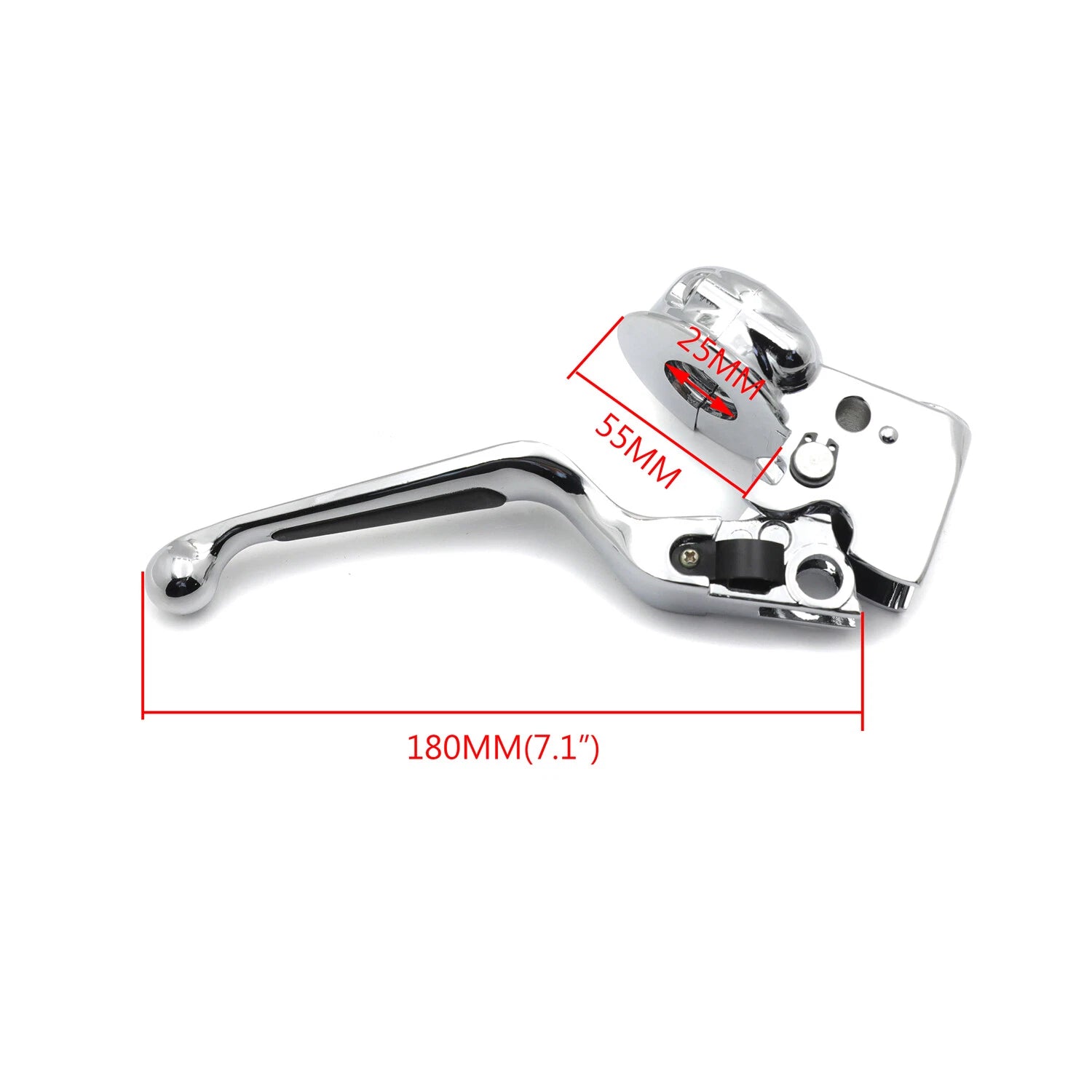 Chrome Vinyl Leather Clutch Lever w/ Mount Bracket for Harley Softail/Dyna (2008–2014)