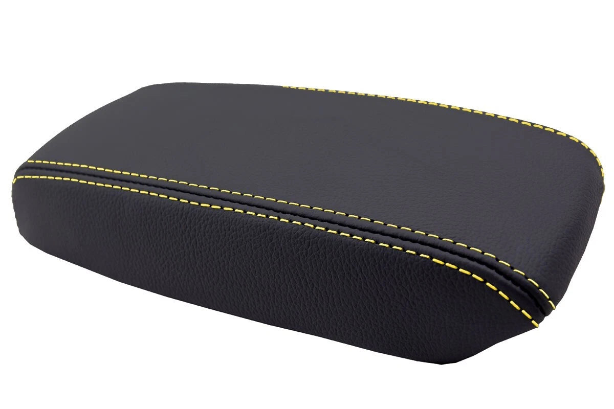 Leather Console Lid Armrest Cover for Acura Integra (1994–2001) Yellow Stitch