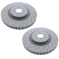 Set of 2 Front Vented Cross Drilled Disc Brake Rotors for MB W166 W292 (OEM)
